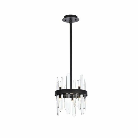 LIGHTING BUSINESS 10 in. Serena Crystal Round Pendant Black LI3477896